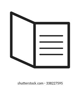 Card, greeting, brochure icon vector image.Can also be used for hotel and restaurant. Suitable for mobile apps, web apps and print media. 