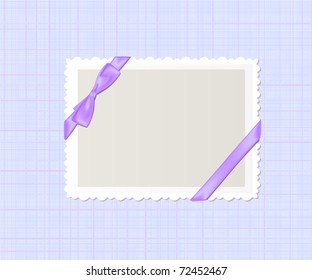 Card for greeting or congratulation on the blue floral background