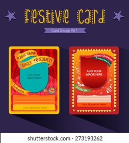  Card Greeting Set : Vector Illustration Design