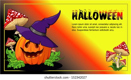 card for Halloween. Vector.