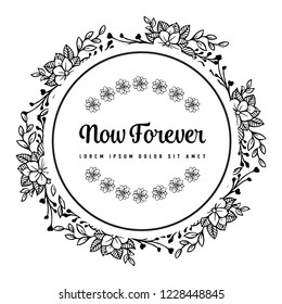 card with hand drawn flowers and hand lettering vector