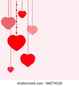 card with hand drawn hearts