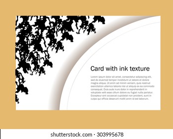 Card with hand drawn ink texture. Vector