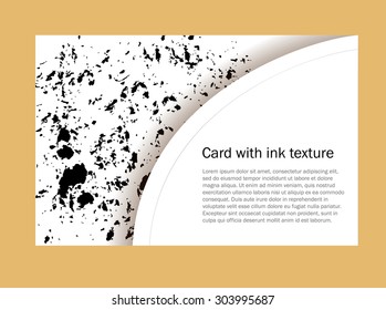 Card with hand drawn ink texture. Vector