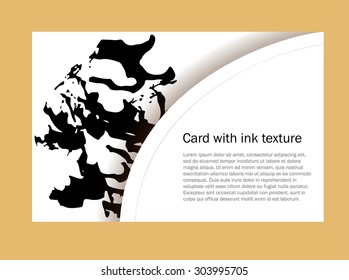 Card with hand drawn ink texture. Vector