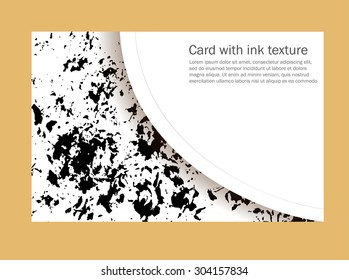 Card with hand drawn ink texture. Vector. 
