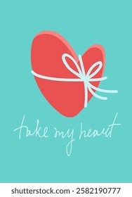 Card hand drawn like a sketch. Vector element for greeting card, social media post. Love, Romance, Valentines Day concept