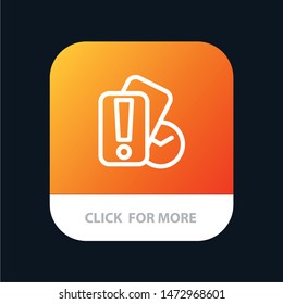 Card, Hand, Holding, Referee Mobile App Button. Android and IOS Line Version