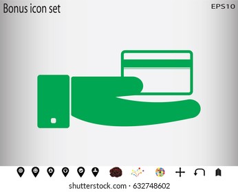 card hand, icon, vector illustration eps10