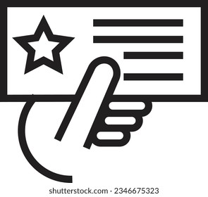 Card Hand Logo Outline Icon