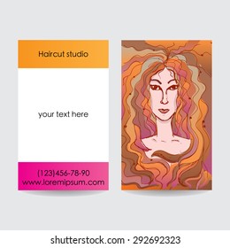 Card with hand painted physalis on background. Vector illustration.