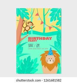 card happy birthay animals