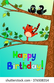 Card Happy Birthday from the Cat
