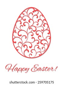 Card Happy Easter! Easter egg in decorative style. 