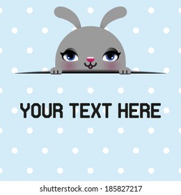 Card of Happy Easter with the head of a rabbit. Vector illustration 