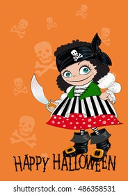 Card Happy Halloween. Vector. This useful to cards 105x148 mm