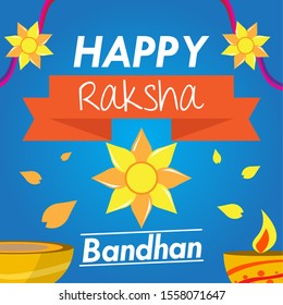 Card of happy raksha bandhan - Vector illustration