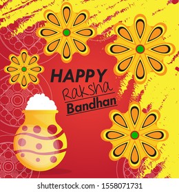Card of happy raksha bandhan - Vector illustration