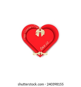 Card Happy Valentine's Day, Isolated on white background