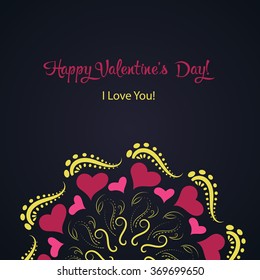 Card Happy Valentine's Day, vector illustration