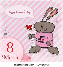 card with a hare on March 8