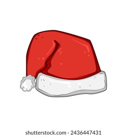card hat santa cartoon. head year, new graphic, abstract transparent card hat santa sign. isolated symbol vector illustration
