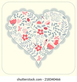 Card with a heart. 