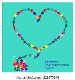 Card with Heart, element for Valentines Day