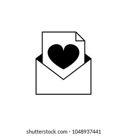 card with heart in envelope icon. Element of wedding and divorce elements illustration. Premium quality graphic design icon. Signs and symbols collection icon for websites, web on white background