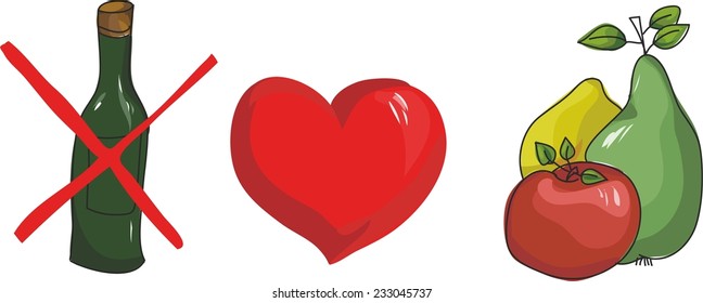 Card with heart. Health. vector