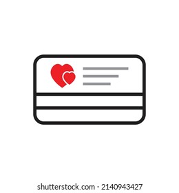 Card with heart icon design. vector illustration