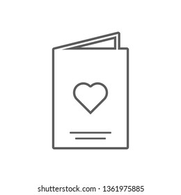 card with heart icon. Element of Romance for mobile concept and web apps icon. Outline, thin line icon for website design and development, app development