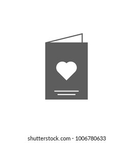 card with heart icon. Elements of Valentine's Day icon. Premium quality graphic design icon. Simple icon for websites, web design, mobile app, info graphics on white background