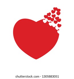 Card with Heart isolated on a white background. Breaking heart 
