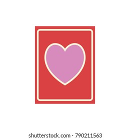 Card with heart isolated on white background