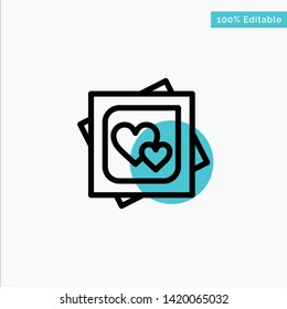 Card, Heart, Love, Marriage Card, Proposal turquoise highlight circle point Vector icon