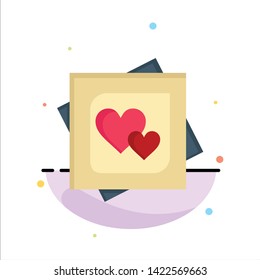 Card, Heart, Love, Marriage Card, Proposal Business Logo Template. Flat Color