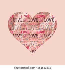 Card with a heart. Love. Valentine's Day!