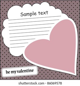 Card with heart and message cloud