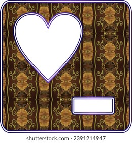Tarjeta con corazón de fondo marrón. Ilustración vectorial para su diseño