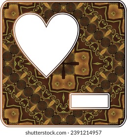 Card with heart on a brown background. Vector illustration for your design