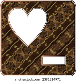 Tarjeta con corazón de fondo marrón. Ilustración vectorial para su diseño
