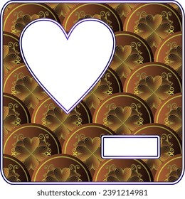 Card with heart on a brown background. Vector illustration for your design