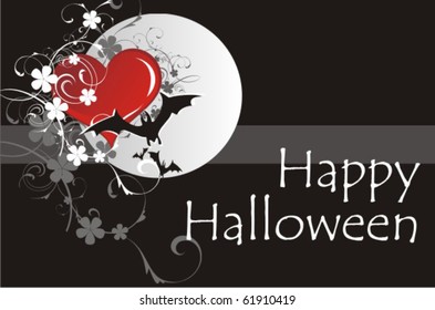 Card with hearts and bat