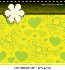 Card with hearts and gears