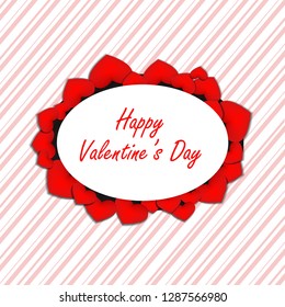 
Card with hearts for Valentine's Day celebration in red