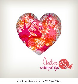 Card with hearts for Valentine's day paint picturesque divorce