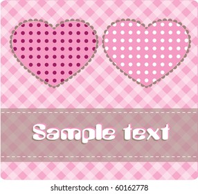  Card with hearts, vector