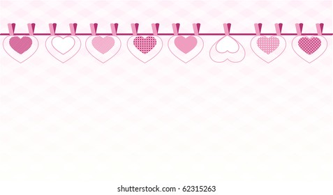  Card with hearts, vector