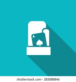 Card up his sleeve. Cheating at play. Vector Illustration.